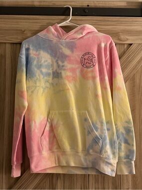 Puppie Love Tie-Dye Pastel Hoodie with Chest Logo